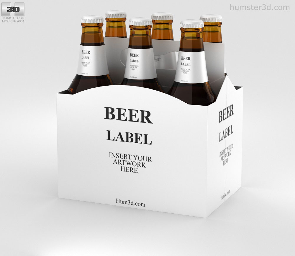 Paper Pack Beer Carrier Mockup 3d model
