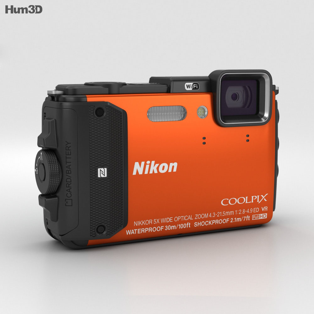 Nikon Coolpix AW130 Orange Modèle 3d