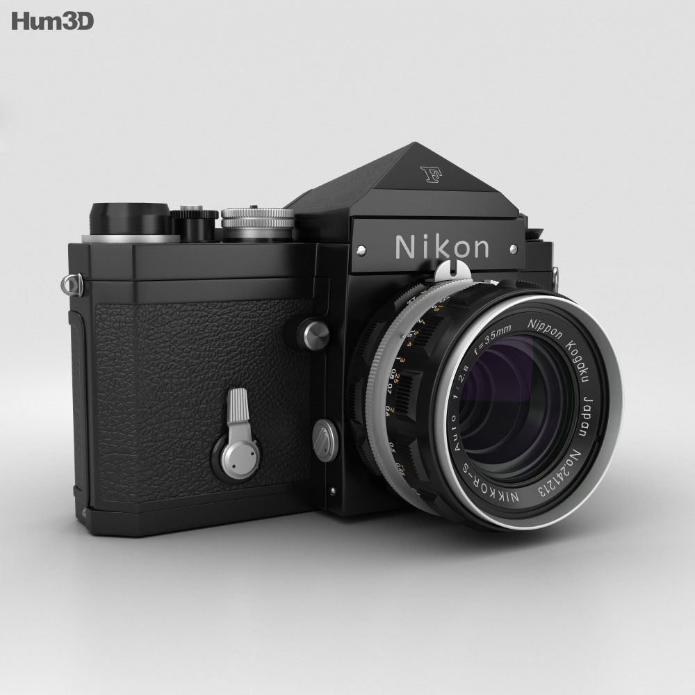 Nikon F Nero Modello 3D