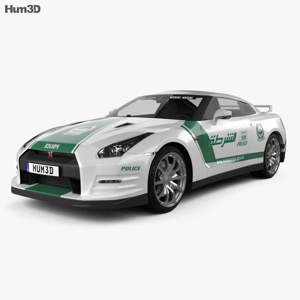 Nissan GT-R (R35) Поліція Dubai 2016 3D модель