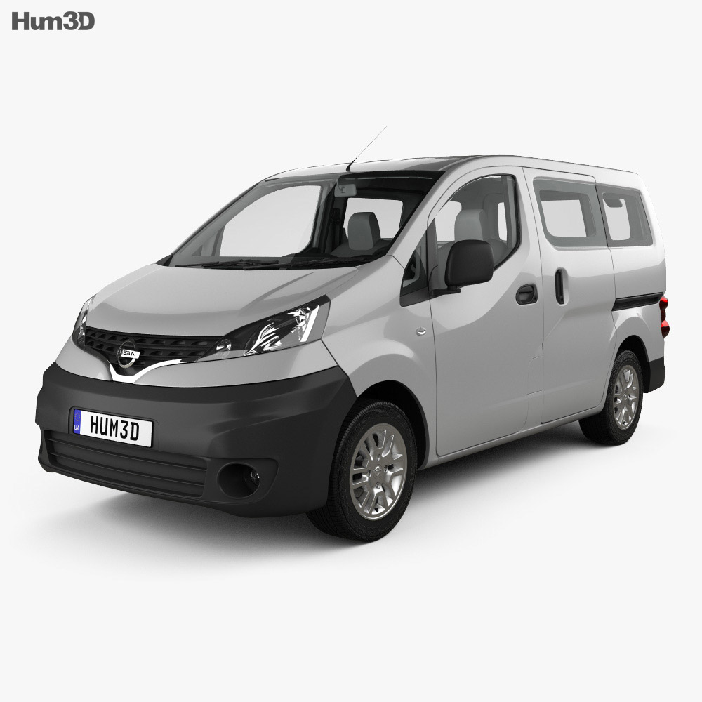 Nissan NV200 combi with HQ interior 2014 3D model - Download Vehicles on
