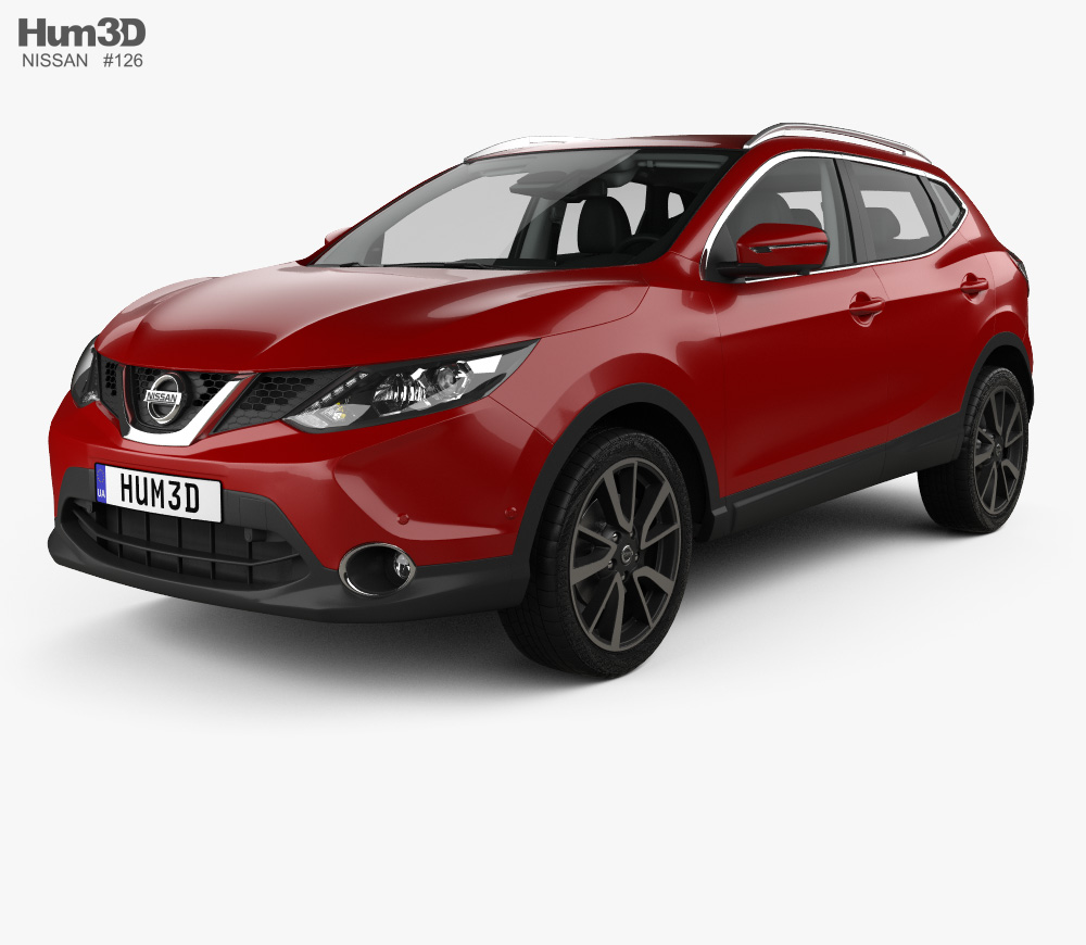 Nissan Qashqai with HQ interior and engine 2017 3d model