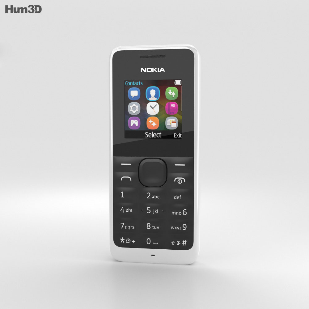 Nokia 105 白色的 3D模型