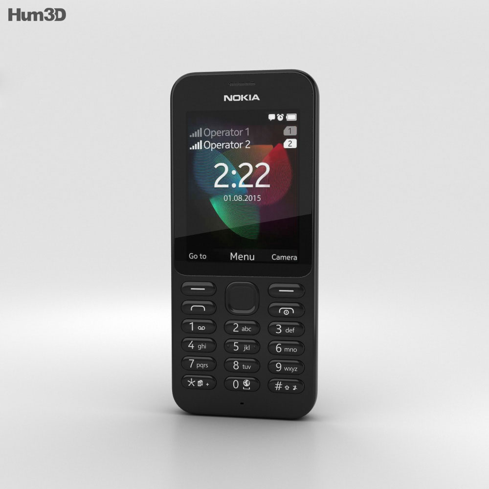 Nokia 222 Nero Modello 3D