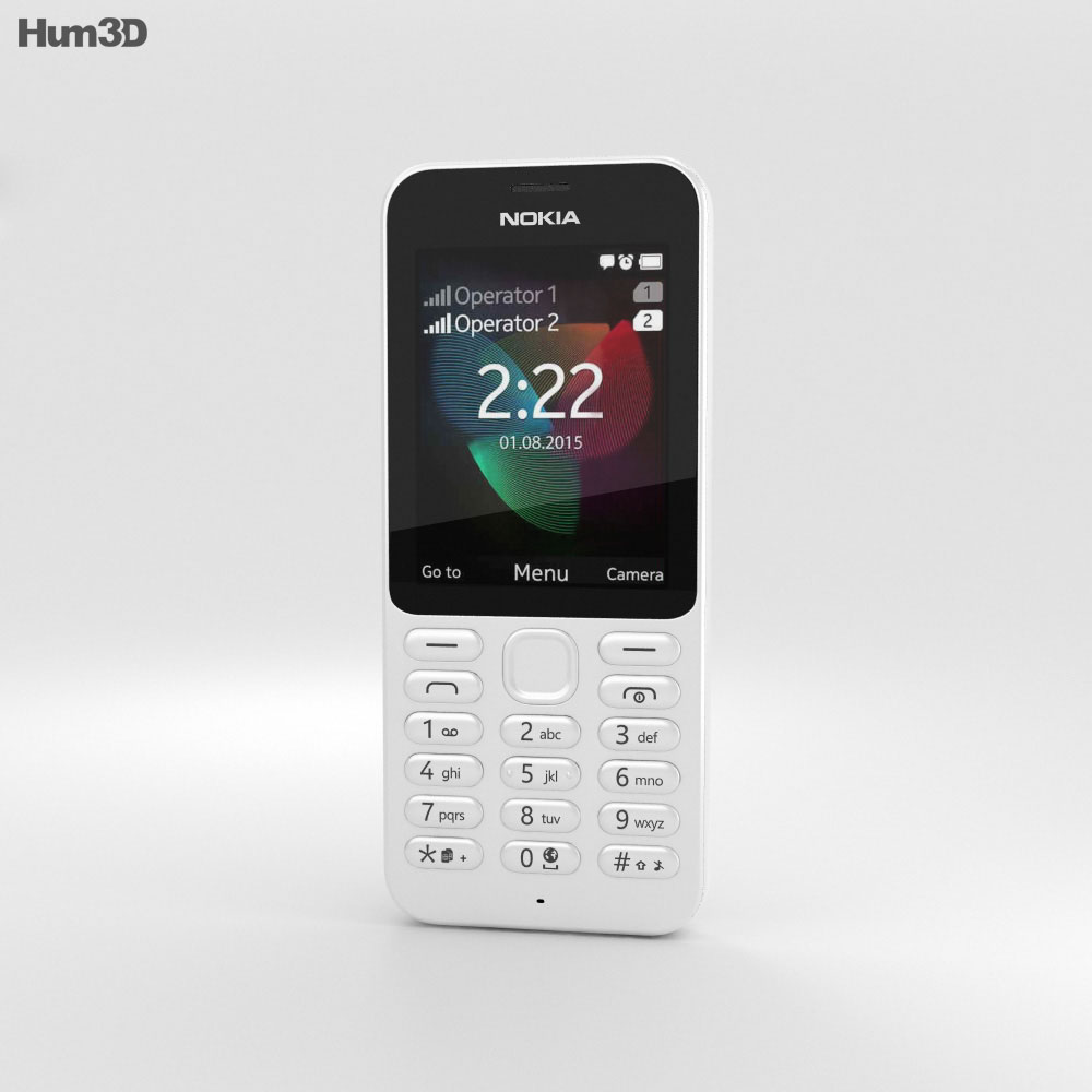Nokia 222 Blanco Modelo 3D