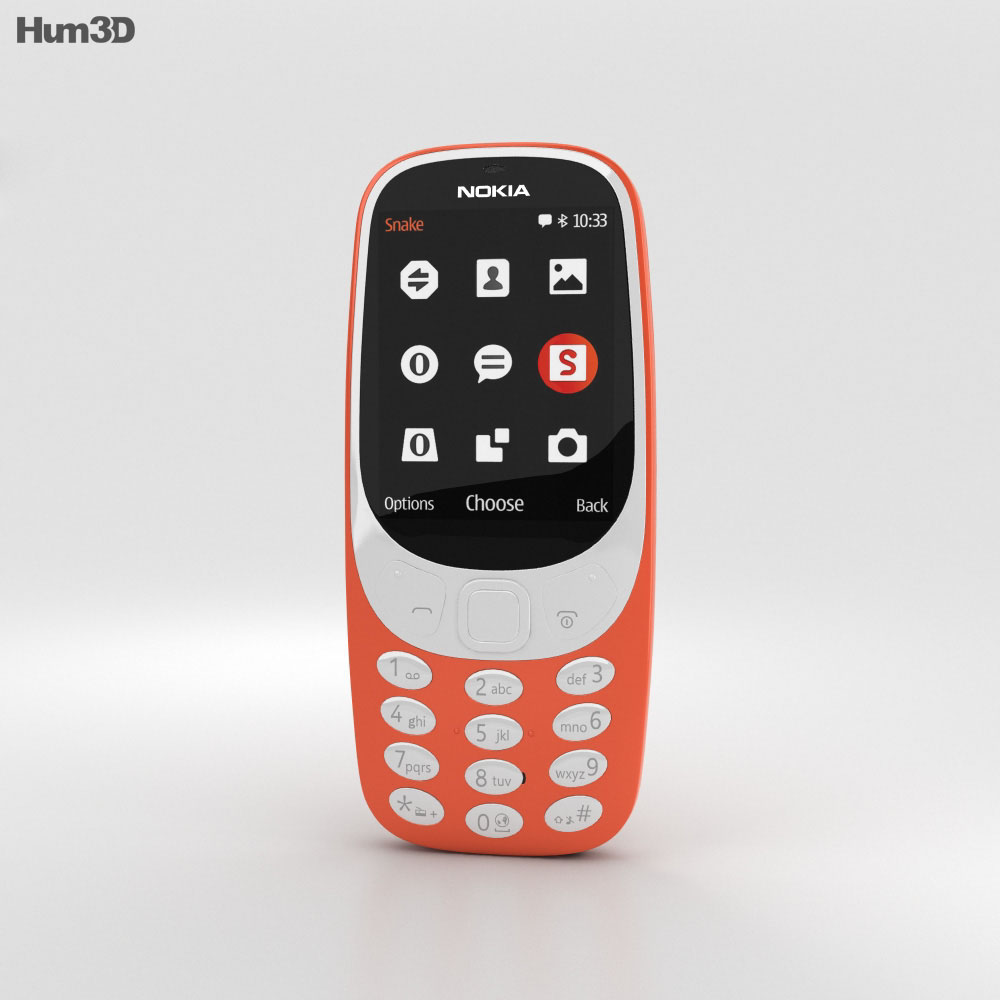 Nokia 3310 (2017) Warm Red 3D-Modell