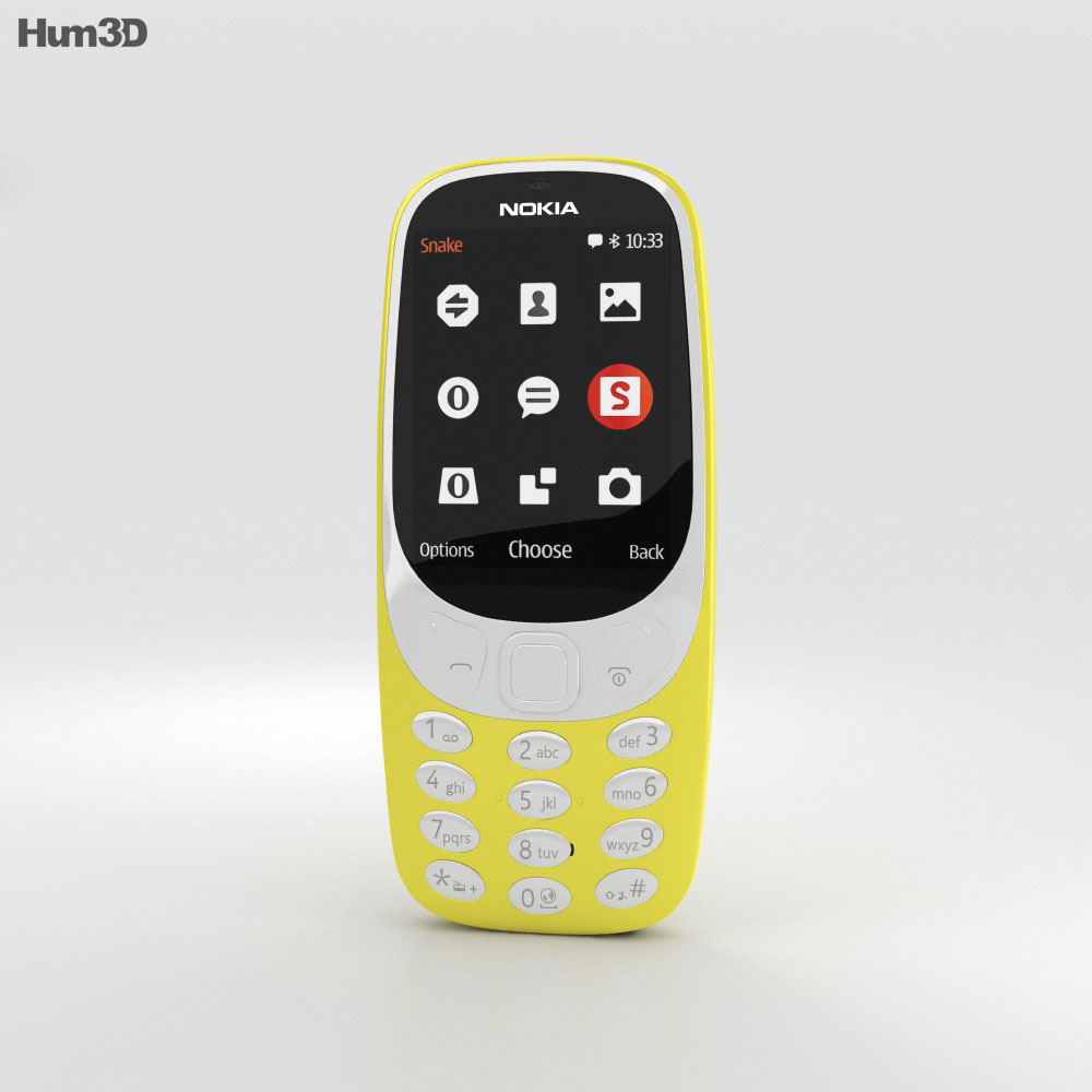 Nokia 3310 (2017) Gelb 3D-Modell