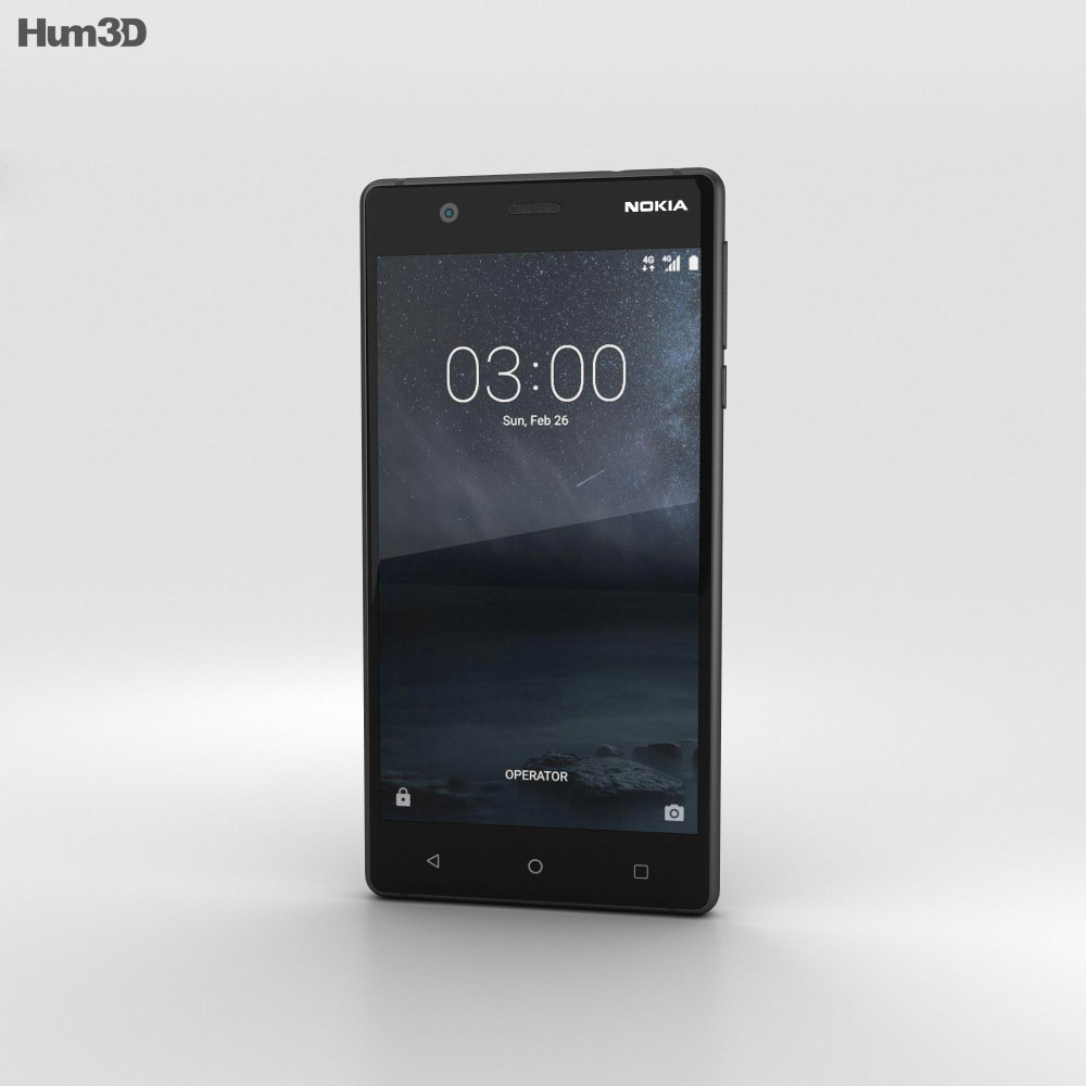 Nokia 3 Matte Black 3d model