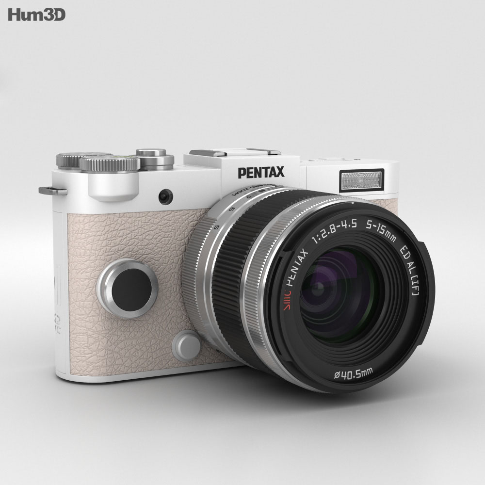 Pentax Q-S1 Pure 白い 3Dモデル