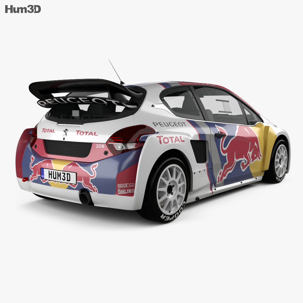 Miniature Otto 1/18 - Peugeot 208 WRX Belgique 2018 Sébastien Loeb #9, Résine Noire