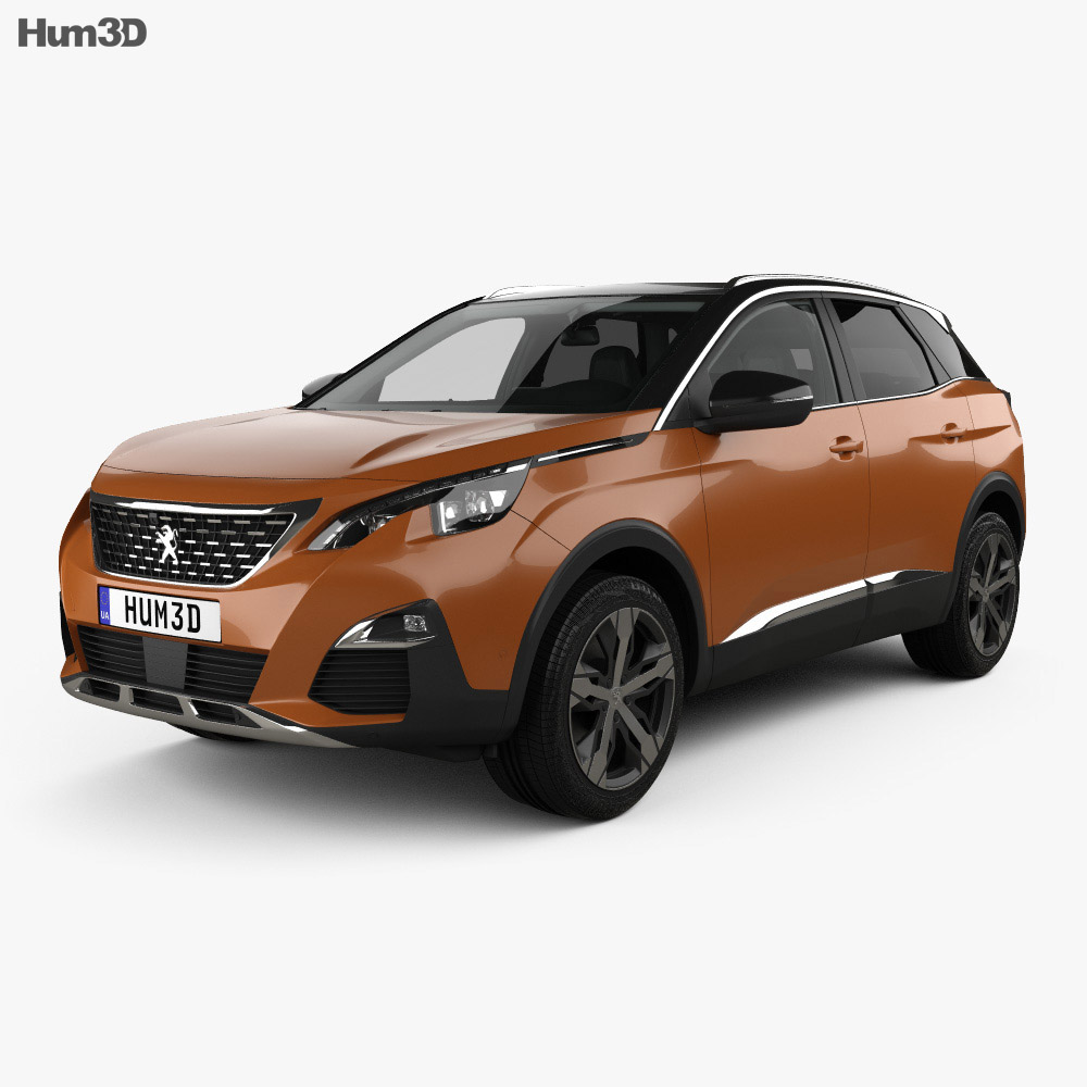 Peugeot 3008 with HQ interior 2019 3d model