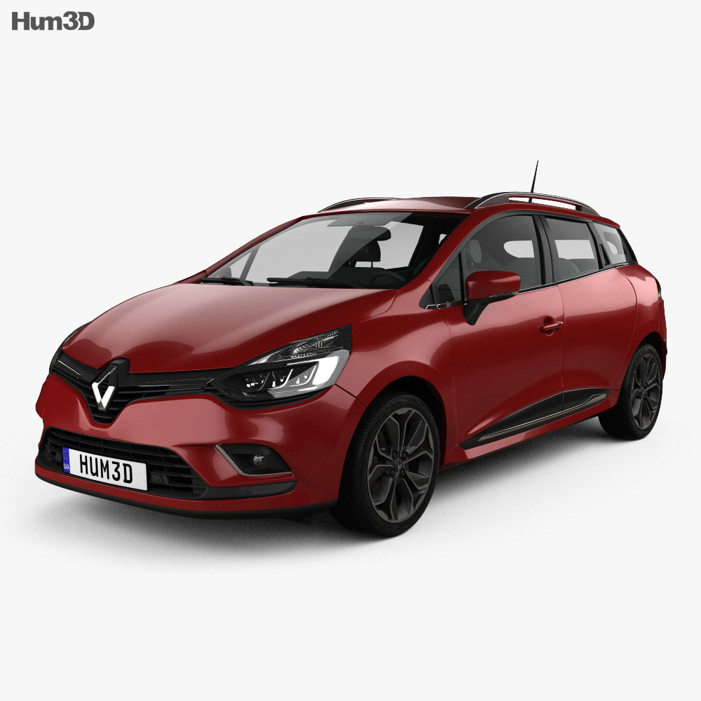 Renault Clio Signature Nav Estate 2018 3D 모델 