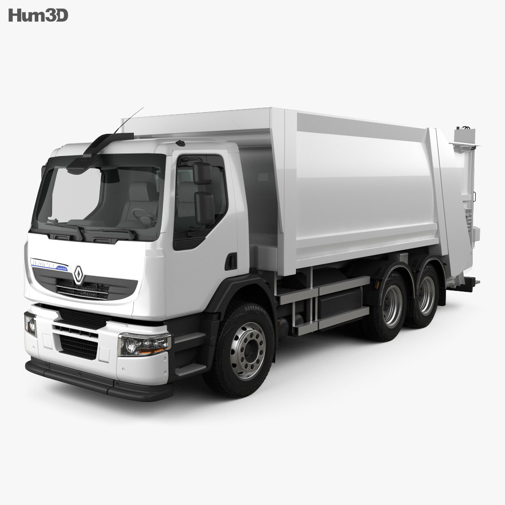 Renault Premium Distribution Hybrys Müllwagen 2014 3D-Modell