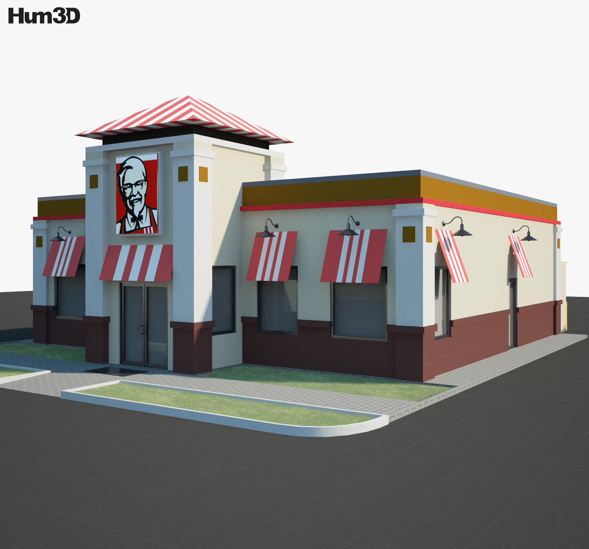 KFC Restaurante 01 Modelo 3d