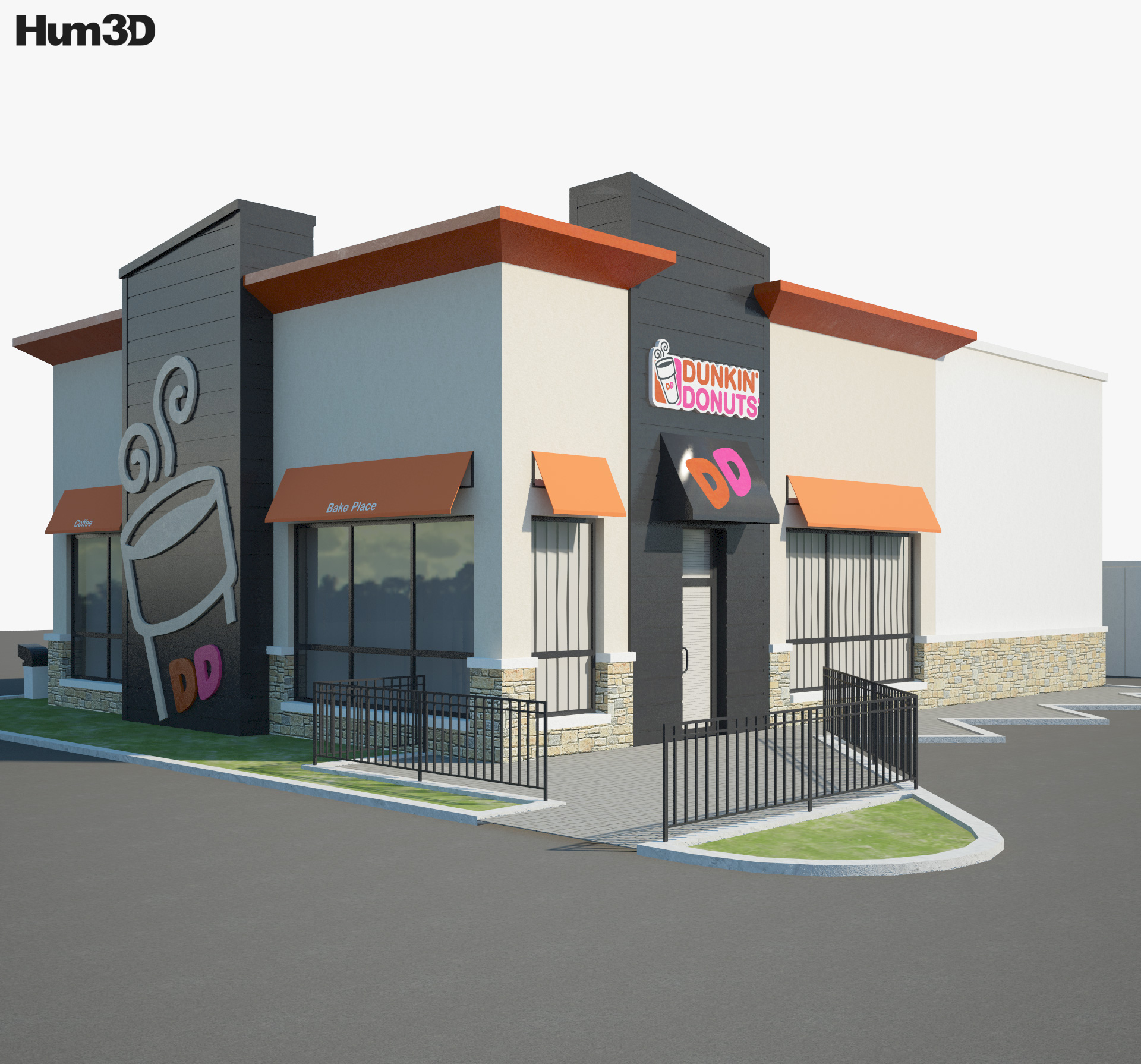 Dunkin' Donuts 음식점 02 3D 모델 
