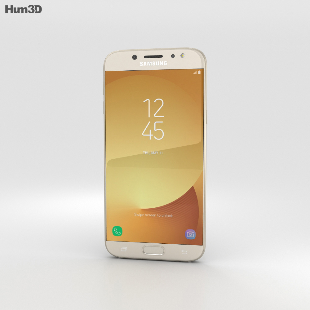 Samsung Galaxy J7 (2017) Gold 3D-Modell
