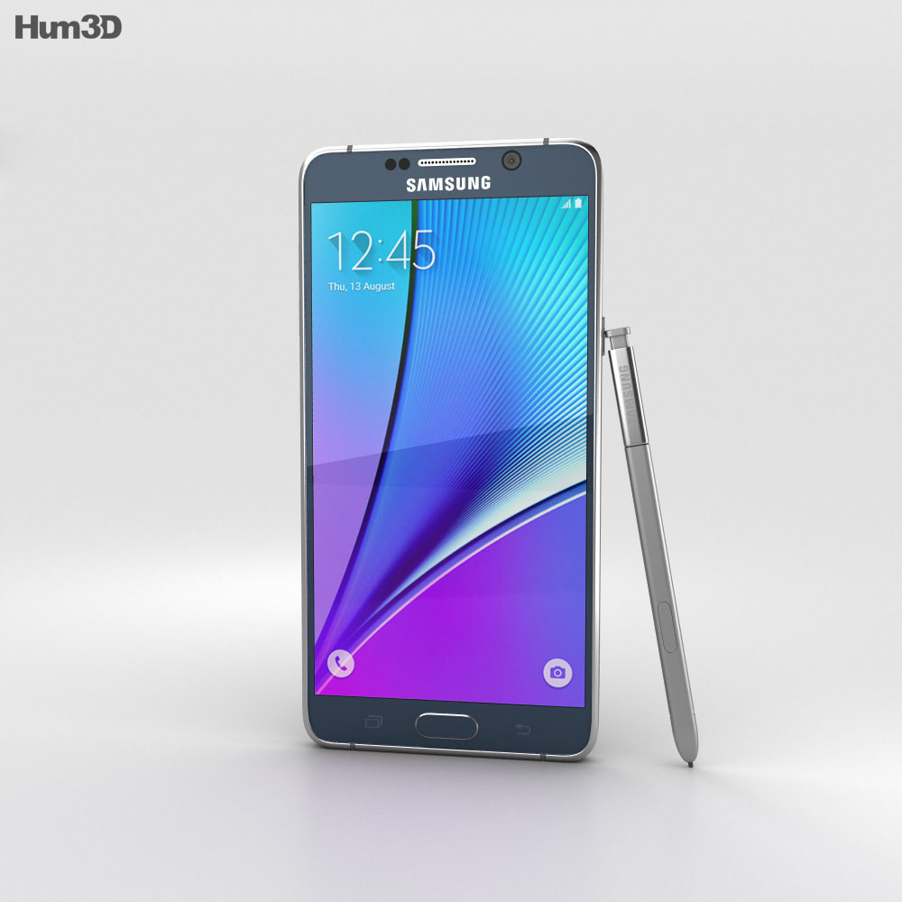 Samsung Galaxy Note 5 Black Sapphire Modello 3D