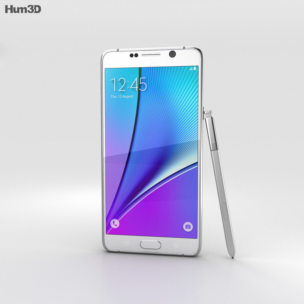 Samsung Galaxy Note 5 White Pearl 3D 모델 