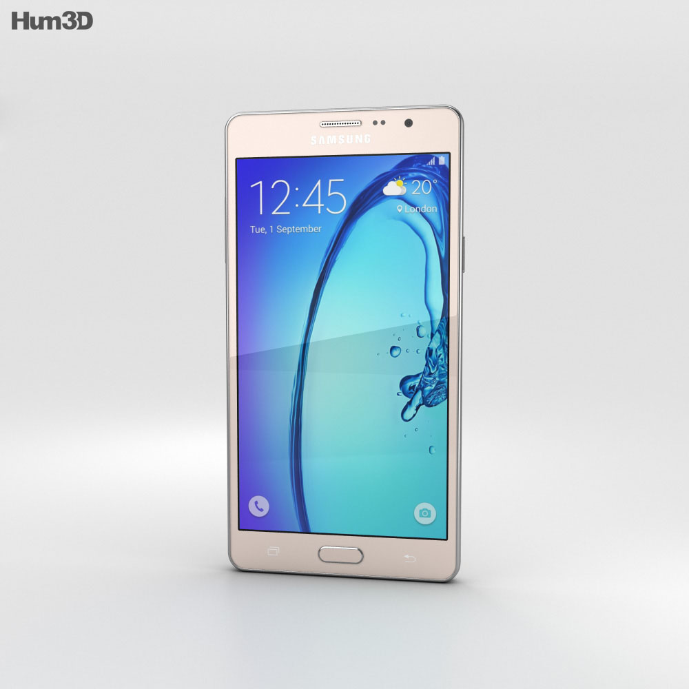 Samsung Galaxy On7 Gold Modello 3D