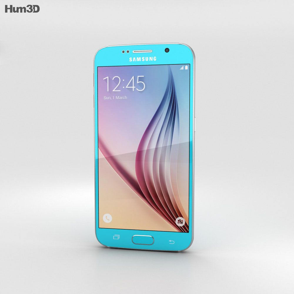 Samsung Galaxy S6 Blue Topaz 3D-Modell