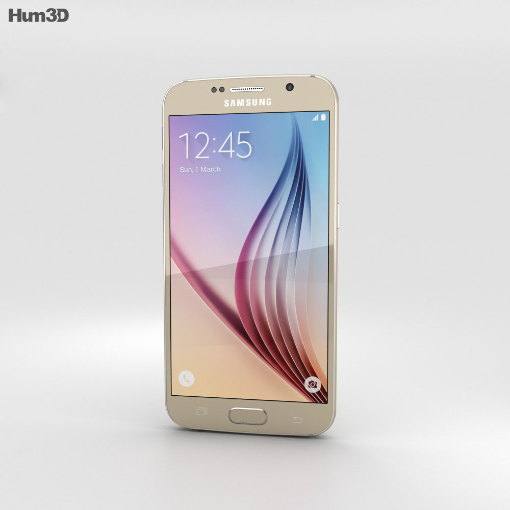 Samsung Galaxy S6 Gold Platinum 3Dモデル