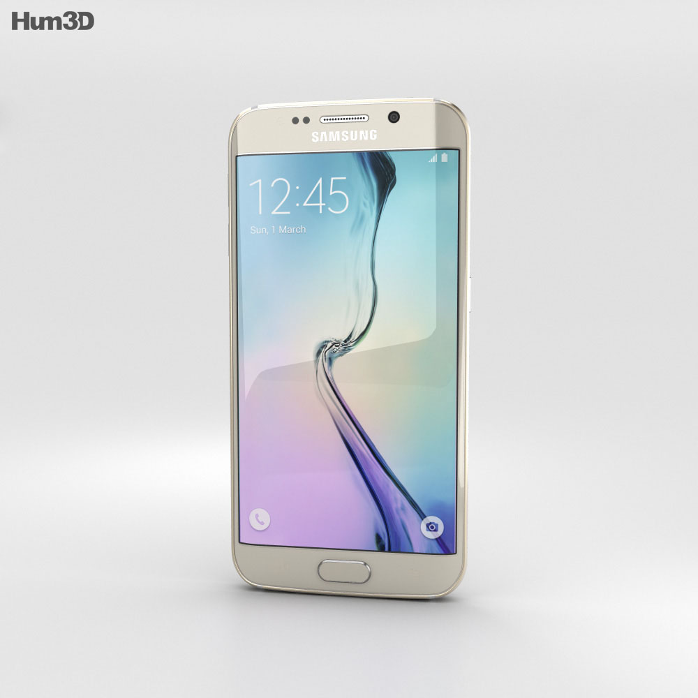 Samsung Galaxy S6 Edge Gold Platinum 3D模型- 下载电子产品on