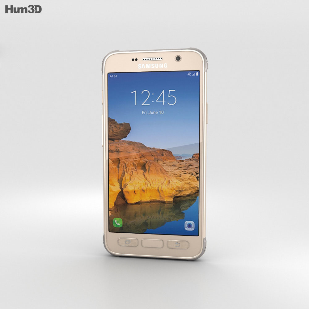 Samsung Galaxy S7 Active Sandy Gold Modello 3D