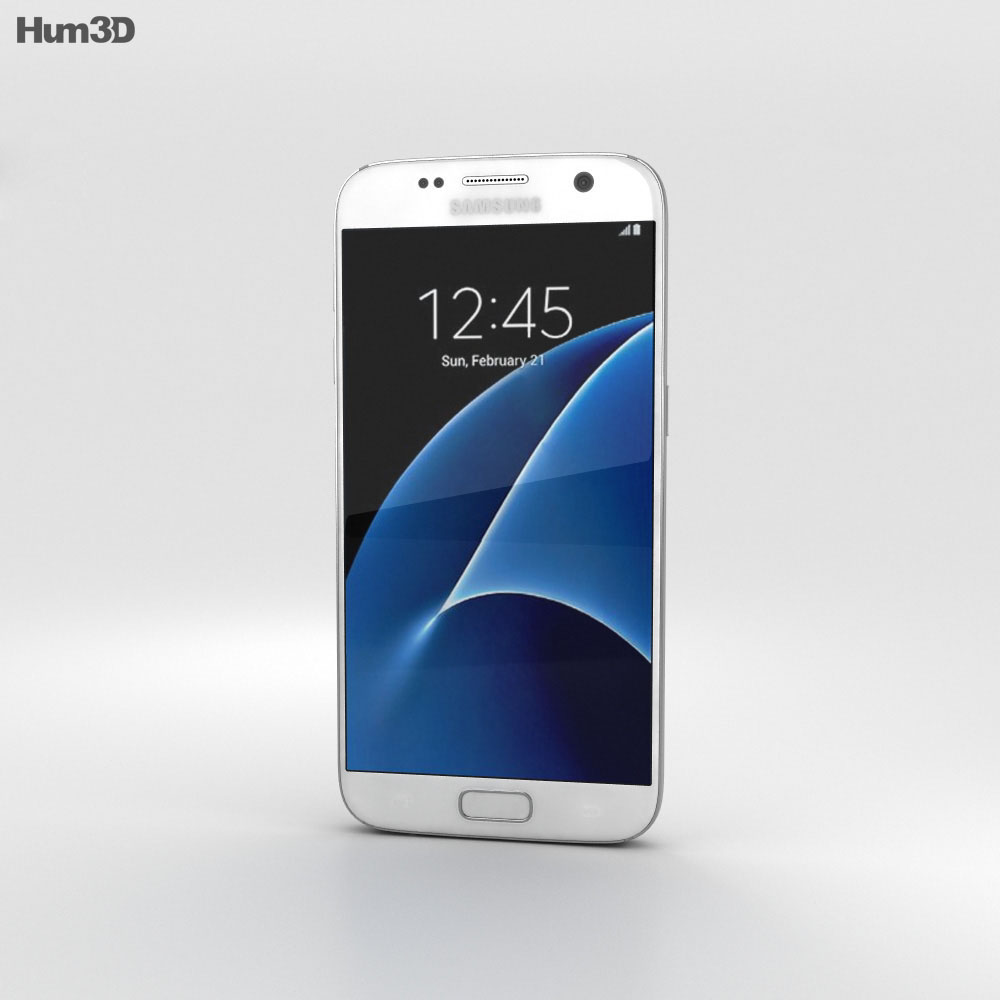 Samsung Galaxy S7 白い 3Dモデル