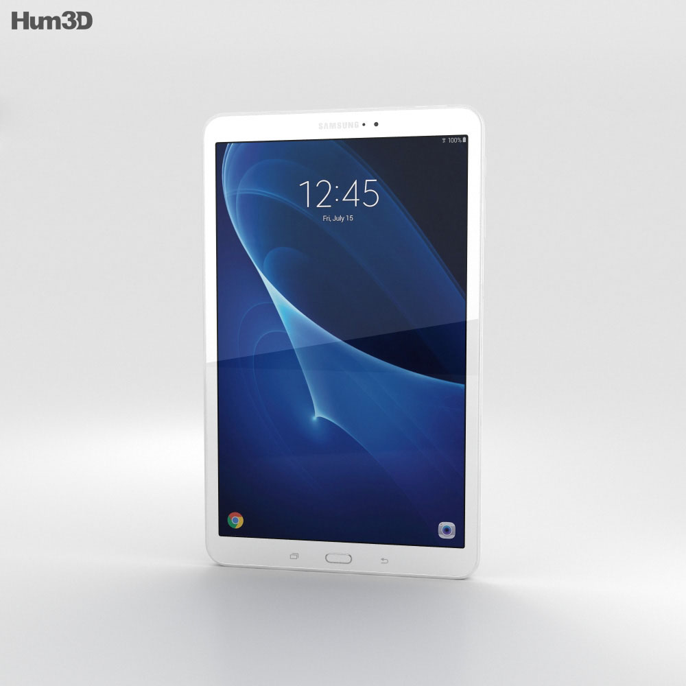 Samsung Galaxy Tab A 10.1 Pearl White Modelo 3D