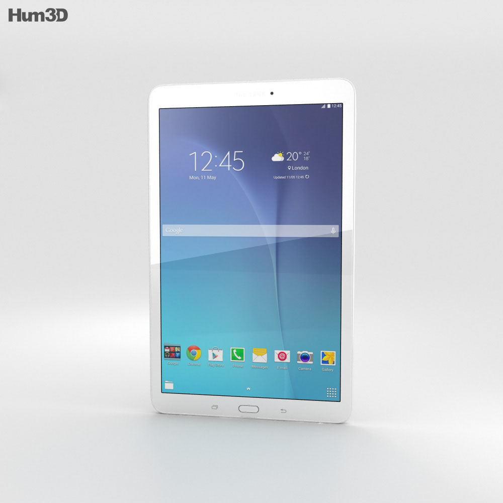 Samsung Galaxy Tab E 9.6 White 3D-Modell
