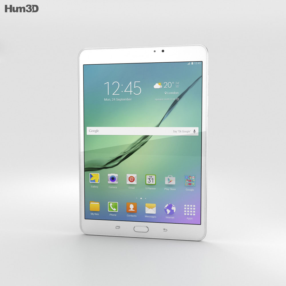Samsung Galaxy Tab S2 8.0 Wi-Fi Bianco Modello 3D