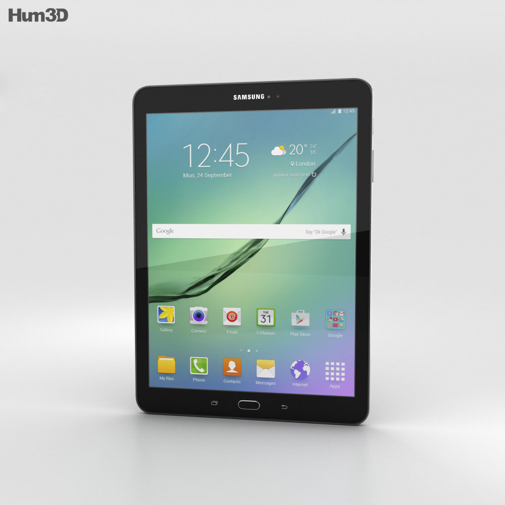 Samsung Galaxy Tab S2 9.7-inch Black 3D 모델 