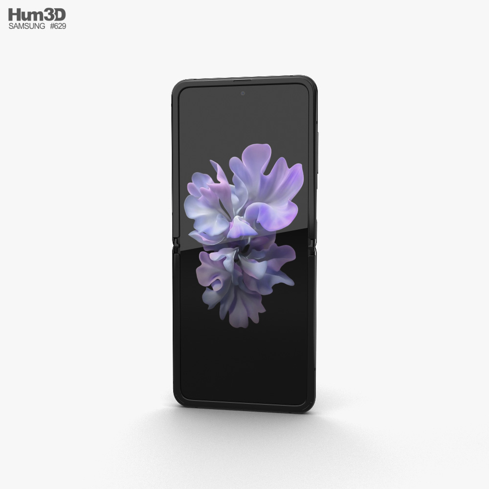 Samsung Galaxy Z Flip Mirror 黑色的 3D模型