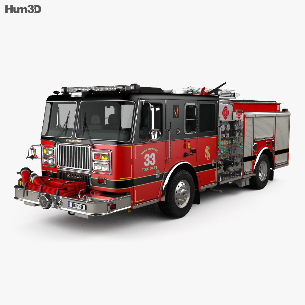 Seagrave Marauder II Camion de Pompiers 2020 Modèle 3d