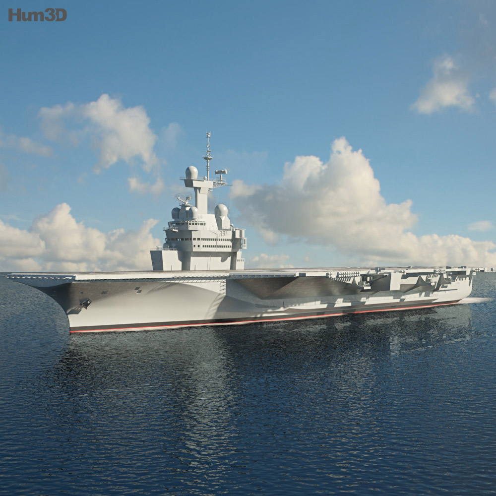 Charles de Gaulle aircraft carrier 3d model