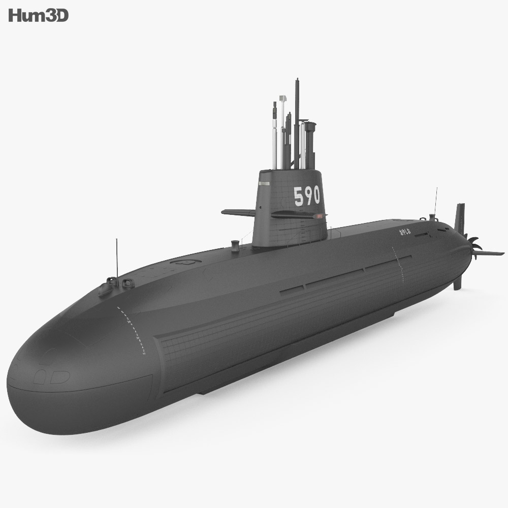 Oyashio-class Sottomarino Modello 3D