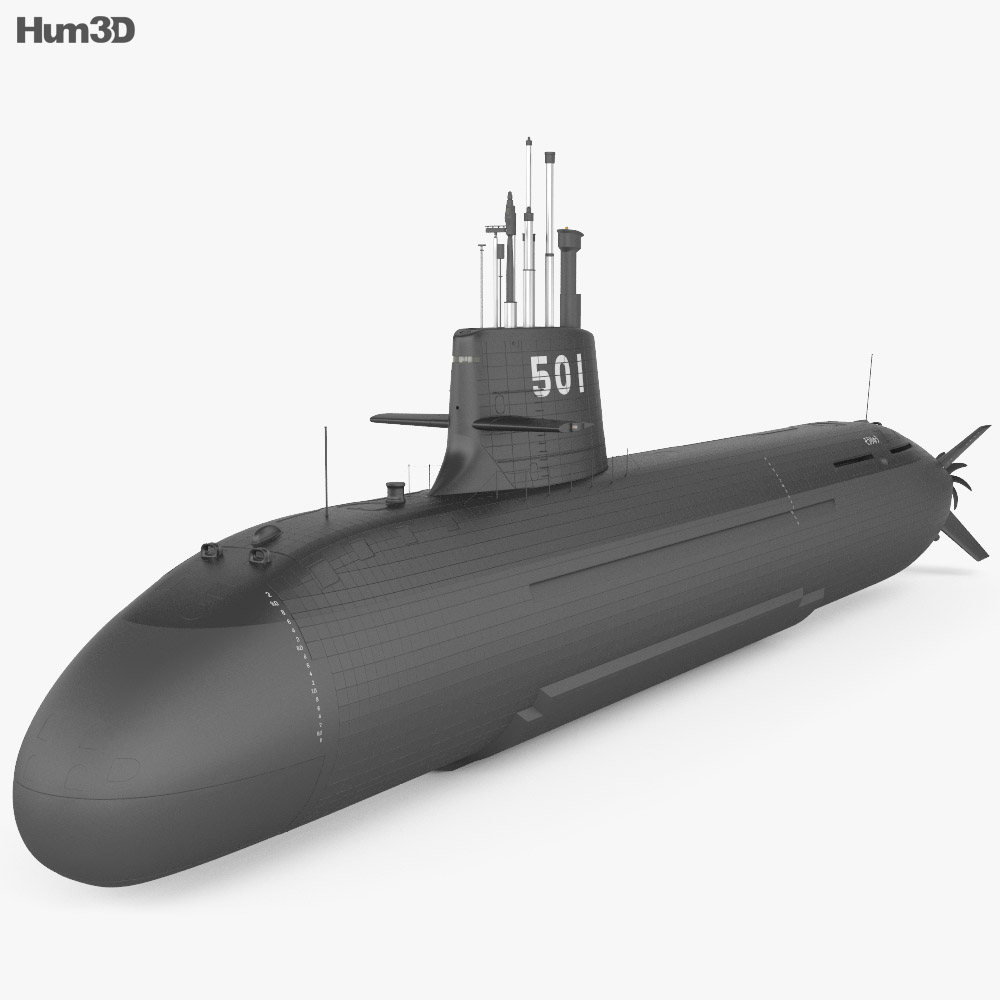 Sōryū-Klasse U-Boot 3D-Modell