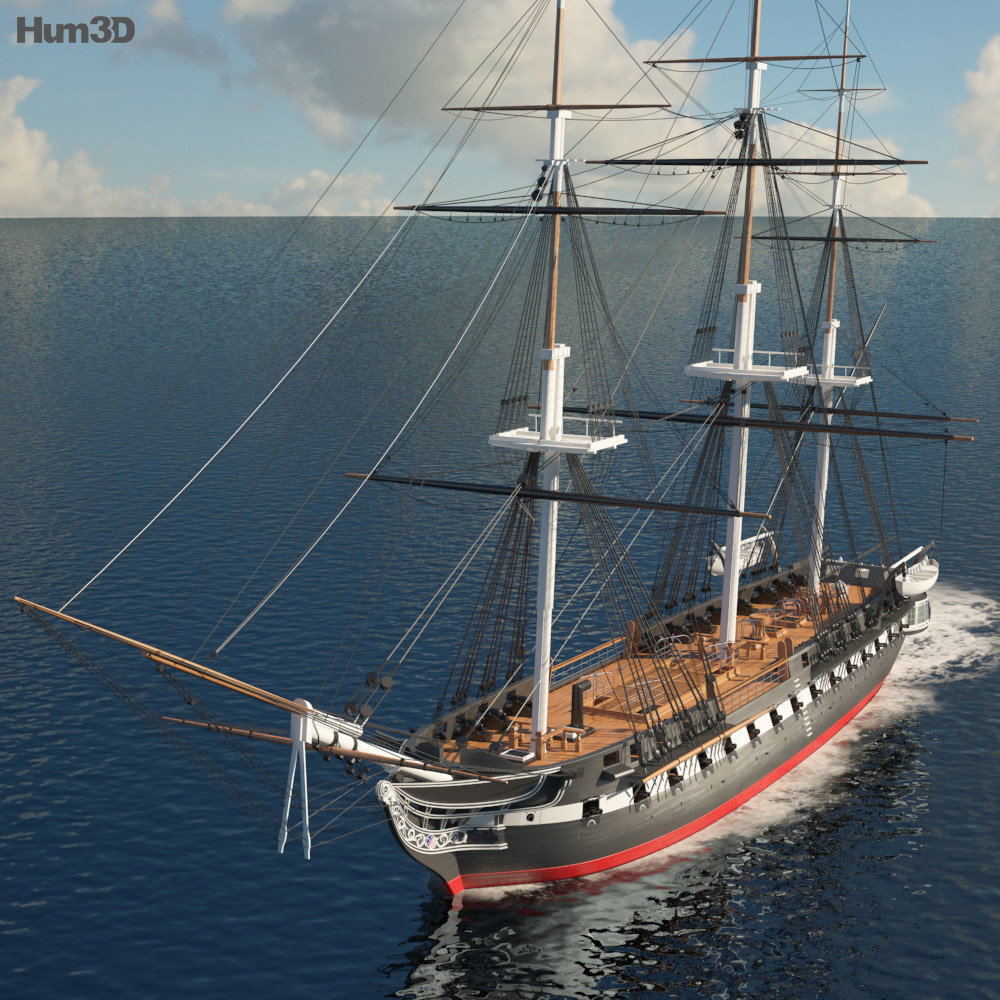 USS Constitution Heavy 프리깃 3D 모델 
