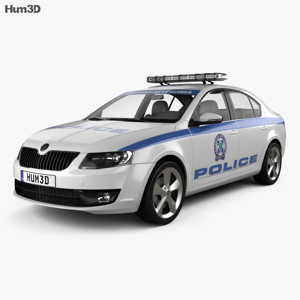 Skoda Octavia Поліція Греції ліфтбек 2018 3D модель