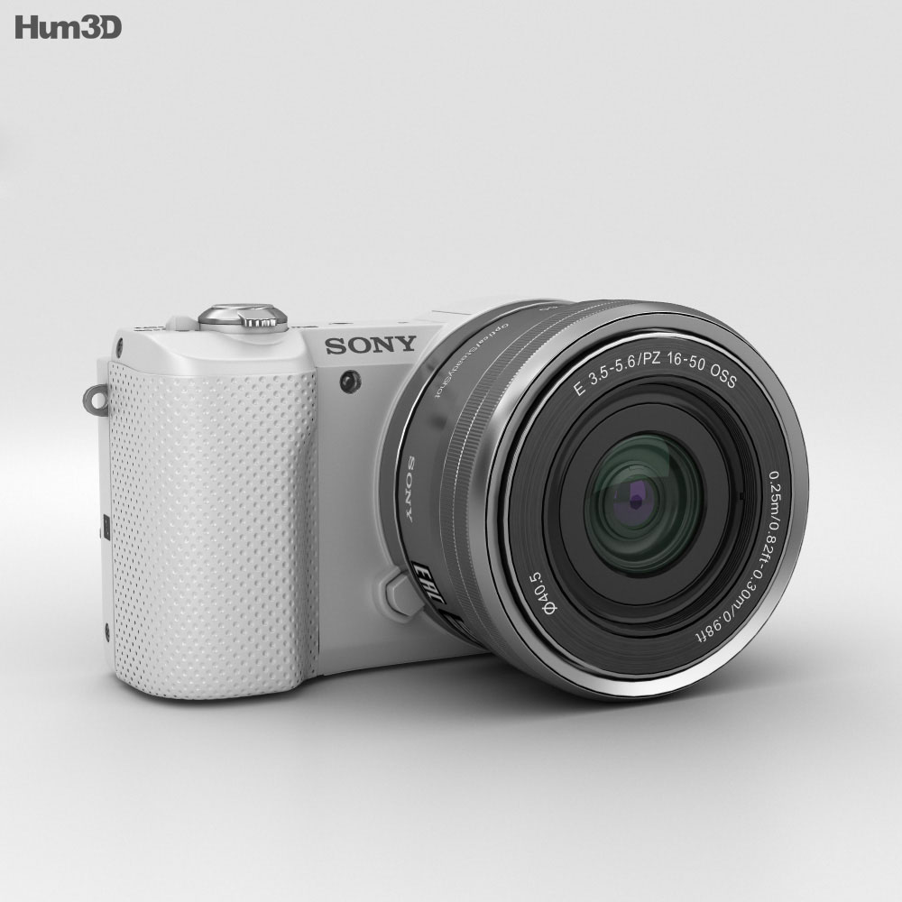 Sony Alpha A5000 White 3D model - Download Electronics on 3DModels.org