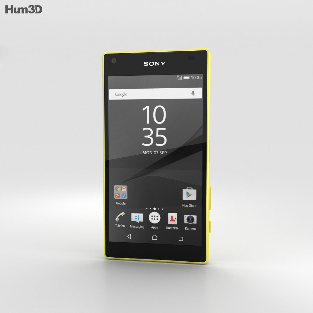 Sony Xperia Z5 Compact 黄色 3D模型