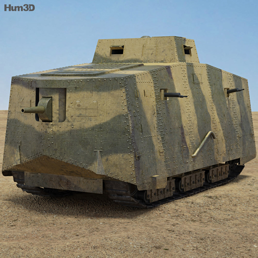 A7V Sturmpanzerwagen Modelo 3D