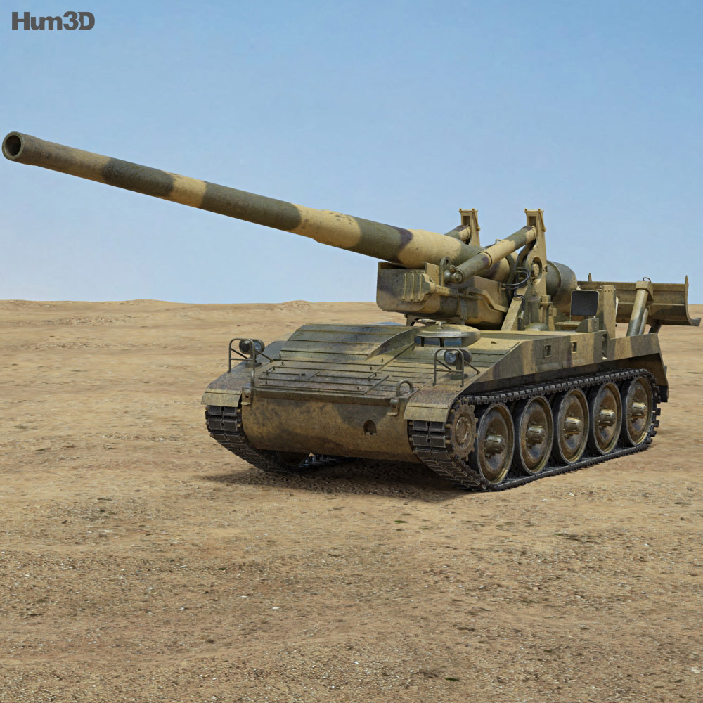 M107 자주포 3D 모델 