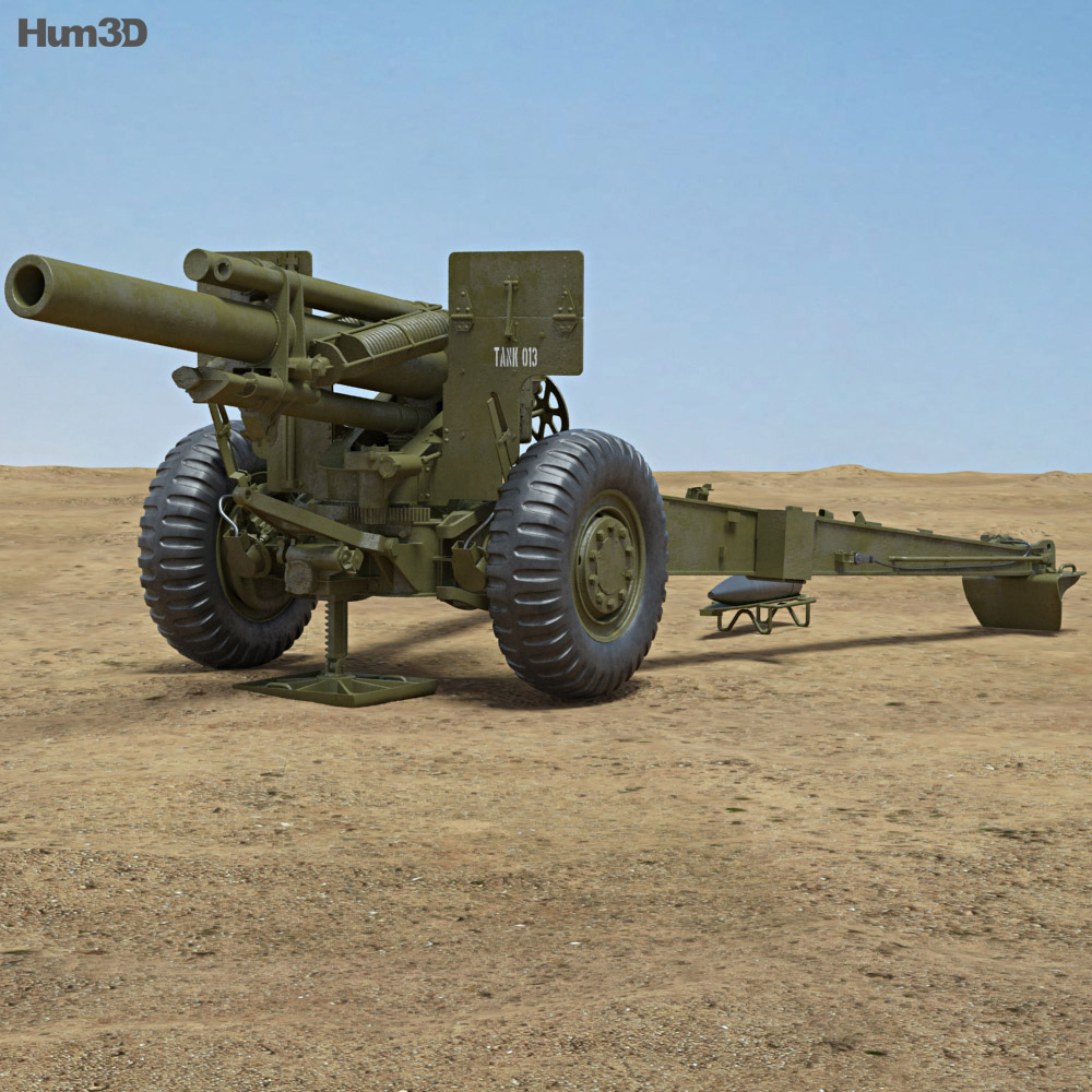 155-мм гаубица M114 3D модель