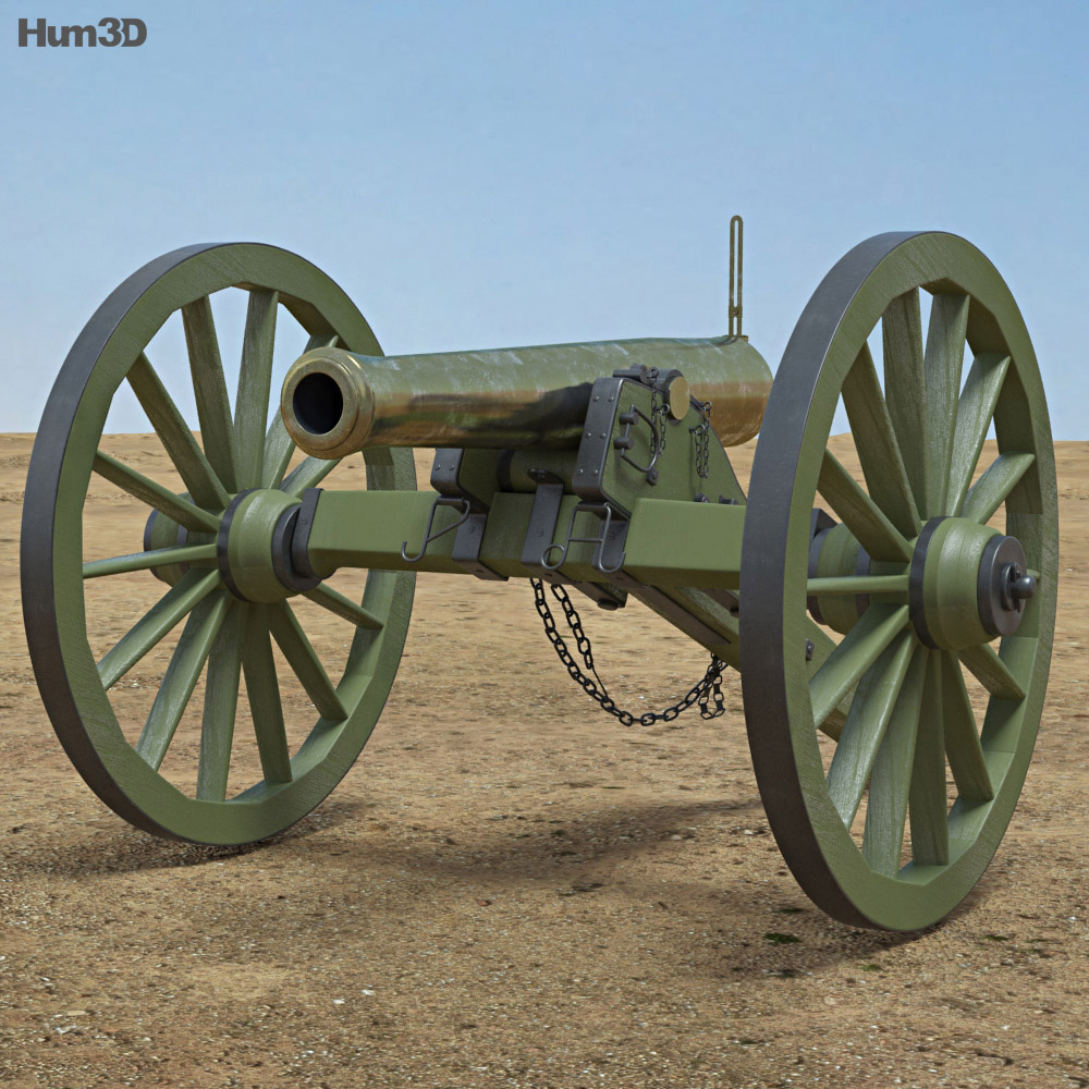 Model 1857 12-Pounder Napoleon Cannon 3D 모델 