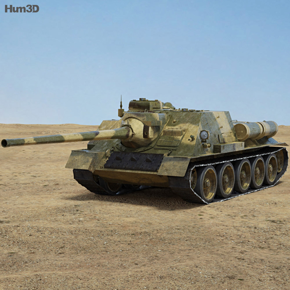 SU-100 自走砲 3Dモデル
