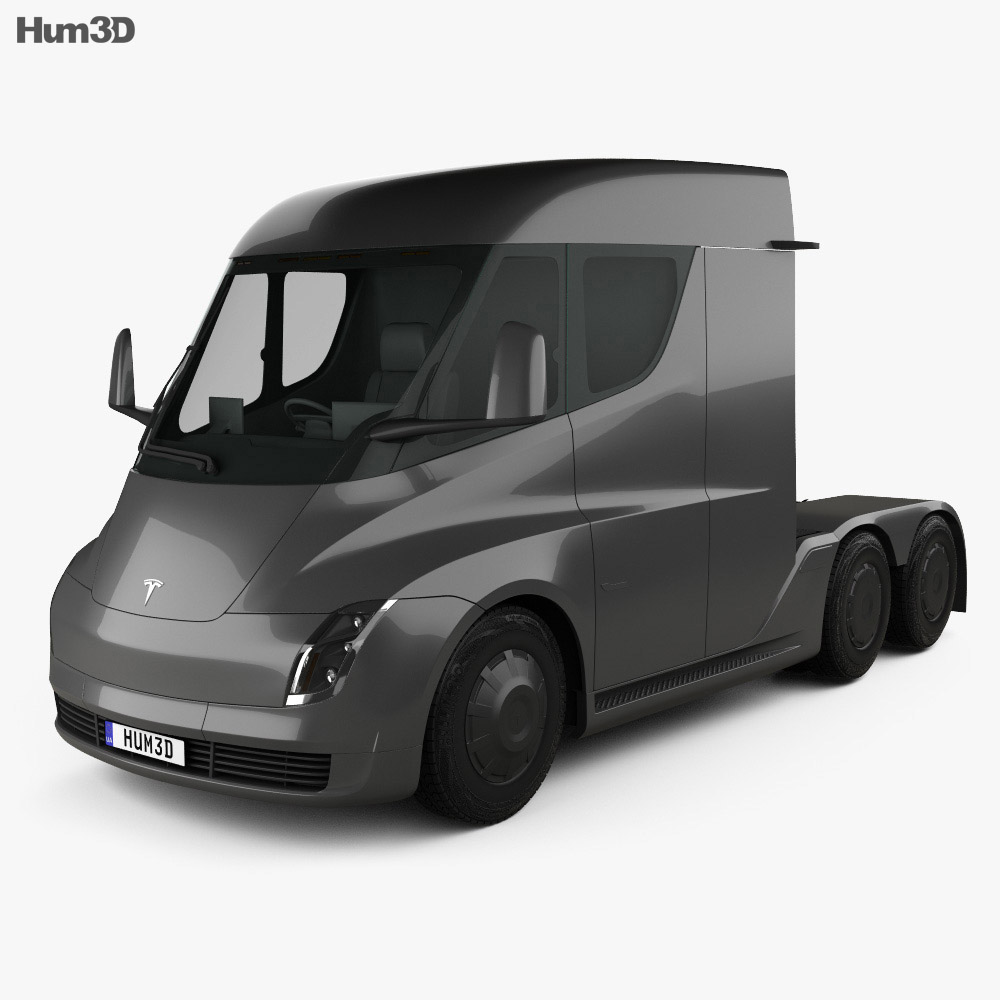 Tesla Semi Day Cab Camion Trattore 2020 Modello 3D