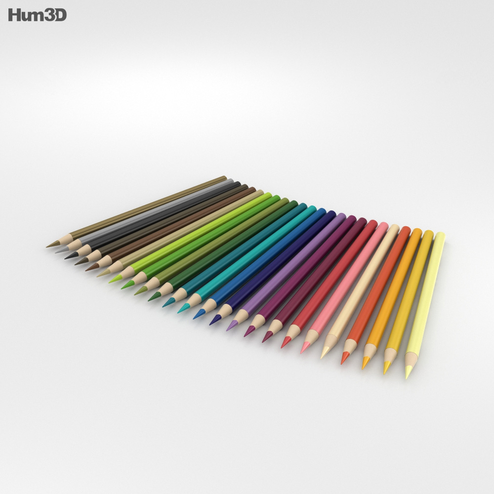 Цветные карандаши 3D модель