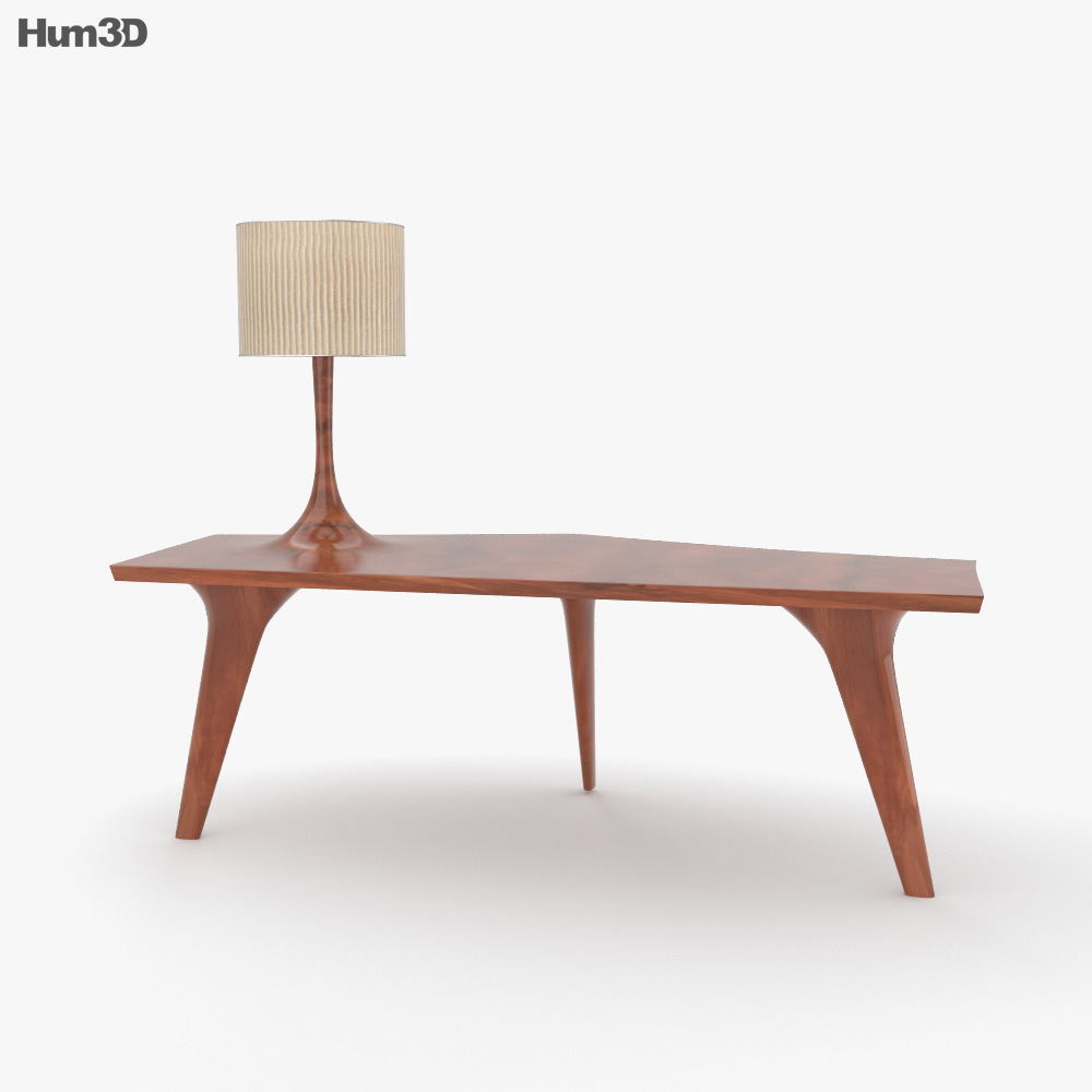 Table console avec lampe Modèle 3d