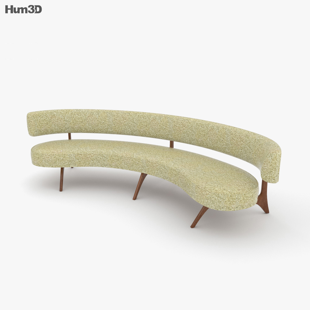 弧形长椅 3D模型